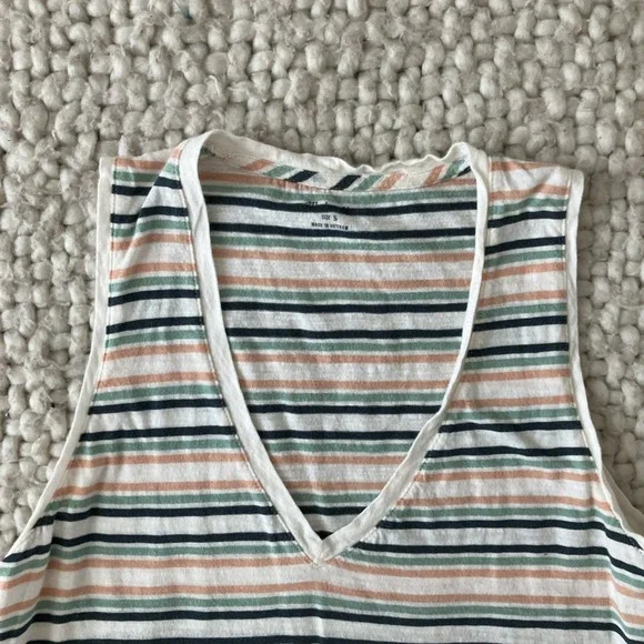 Madewell Striped Tank Top Casual Sleeveless Top Everyday Wear Size S - Picture 2 of 10
